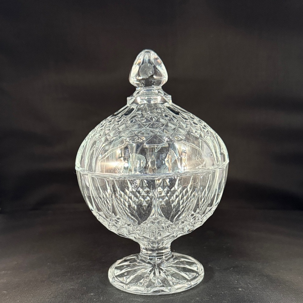 Elegant Clear Glass Candy Dish